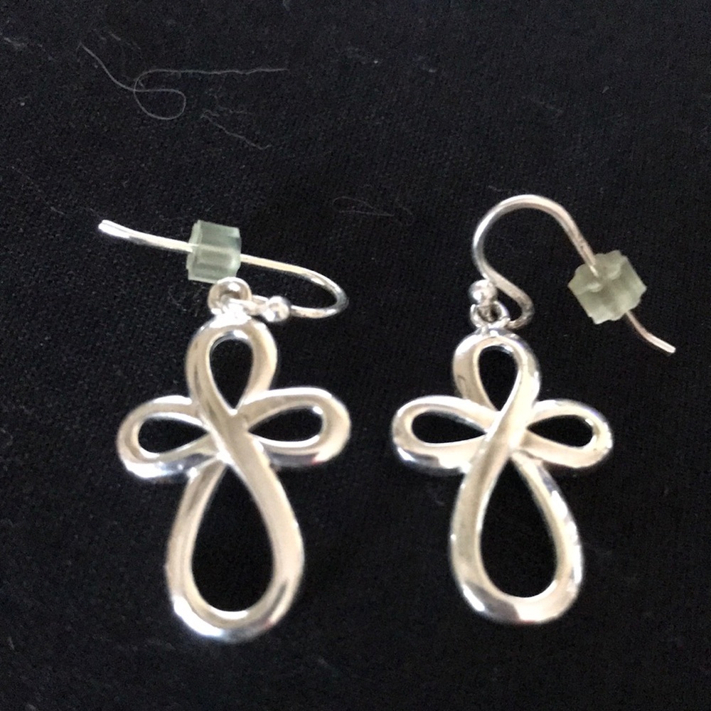 NWOT Silver Cross Earrings